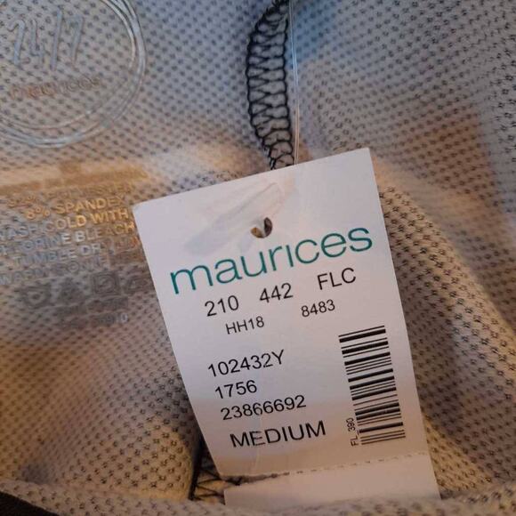 Maurice's Women's Shift Dress Black Stripe Stretch Jewel Neck Long Sleeve M New - Picture 7 of 7